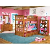 Atlantic Furniture Colorado Caramel Latte Bunk 4 Piece Bedroom Set w/ Raised Panel Trundle