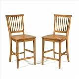 Arts and Crafts Stool with Back - Cottage Oak (24")