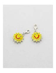 Sun Colored Enamel Charm In 92.5 Sterling Silver