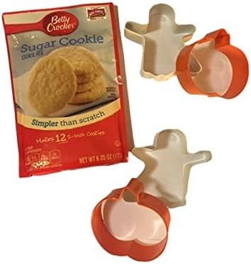 Halloween Ghost and Pumpkin Cokie Cutters Set with Cookie Mix or Sprinkles (Mix/No sprinkles)