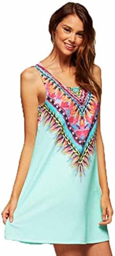 The Texas Cowgirl Women's Tribal Sleeveless Dress Medium Blue