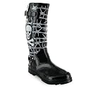 54L Ladies Black Skull Wellington Boots Size 3-8 - Wellies - Festival wellies - Buckle - Skull