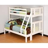Base Camp Twin over Full Bunk Bed with Ladder / Guard Rail in White