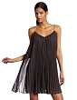HALSTON HERITAGE Women's Spaghetti Tie Strap Pleated Dress