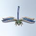 Dragonfly Decoration Figurine Swarovski Crystals 24K Gold Blue Green Enameled...