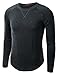 Doublju Mens Long Sleeve Athletic Crew Neck Stitch Raglan Sweatshirt