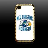New Orleans Hornets Printing Golden Case Cover for Iphone 4 4s Iphone4 Fits At&t Sprint Verizon