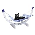 Kerbl 82584 H�ngematte Helgoland mit Holzgestell, 90 x 45 x 47 cm, wei� / blau