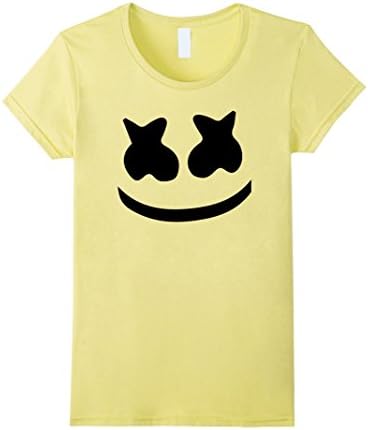 Women's Marshmello Face T shirt Funny Medium Lemon