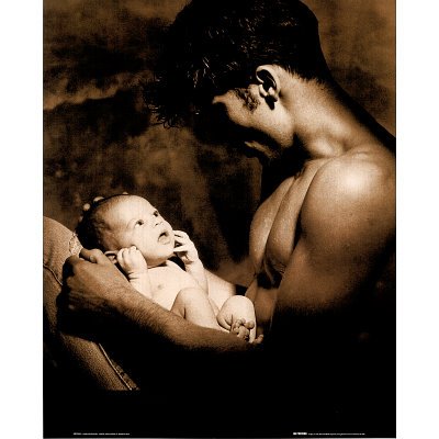 (16x20) L'Enfant Baby with shirtless man Art Print Poster