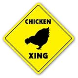 CHICKEN CROSSING -Sign- xing signs rancher farmer gift