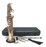 Merano B Flat Gold Lacquer Plated Soprano Saxophone with Case