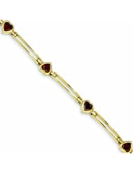 Genuine 14K Yellow Gold Garnet Bracelet 8 Grams Of Gold 100% Satisfaction Guaranteed.