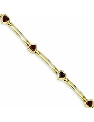 3.8 Carat 14K Gold Garnet Bracelet 7 Inches
