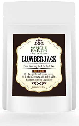 Facial Mask for Men. By Lumberjack. Bentonite Clay Mud Mask, Pure, Natural, Beautiful Facial Treatment, Skin Tightening, Deep Pore Cleansing, Anti Aging, Fights Acne, Top of Organic Beauty Products.