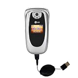 Retractable USB Cable for the LG 225 with Power Hot Sync and Charge capabilities - Gomadic Brand w/ TipExchange Technology
