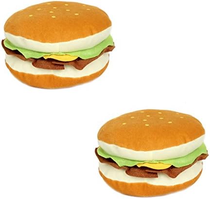 FreshGadgetz Set of 2 Inventive Soft Plush Hamburger Shape CD/DVD Storage Case Bag -24-disc