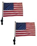 USA (SET OF 2) Golf Cart Flags with Ez On and Off Brackets