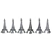 Silver Color Eiffel Tower Paris Set of 6 Mini Magnets for the Refrigerator or Wall