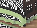 Lime Funky Zebra Bed Skirt for Crib and Toddler Bedding Sets