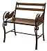 Garden Bench with Rabbit Accents in Brown and Copper Finish