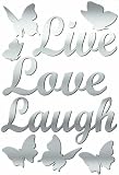 Lot 26 Studio ADD-HERES Adhesive Reflections-Mirror Live, Love, Laugh Wall Stickers, 10.25 x 15-Inches
