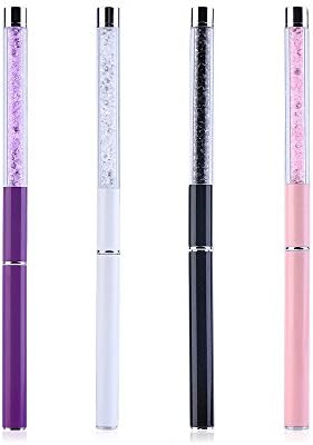 Pentop 4pcs GEL & Acrylic Nail Art Tips Design Dotting Painting Pen Polish Brush Set Flat Brushes Kit UV Gel Salon Pens