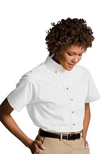 Edwards Garment Women's Button Down Collar Short Sleeve Poplin Shirt