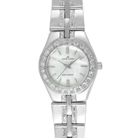 AK Anne Klein Women's Silver-Tone Crystal Accented Watch #10-7977MPSV