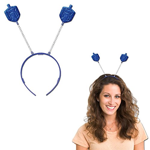 Amscan Joyous Menorah Celebration Hanukkah Glitter Head Bopper (1 Piece), One Size, Blue