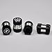 Black Ford Anti-Theft Chrome Car Wheel Tire Valve Stem Caps