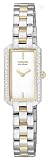 Two Tone Stainless Steel Silhouette Eco-Drive Swarovski Crystals White Dial