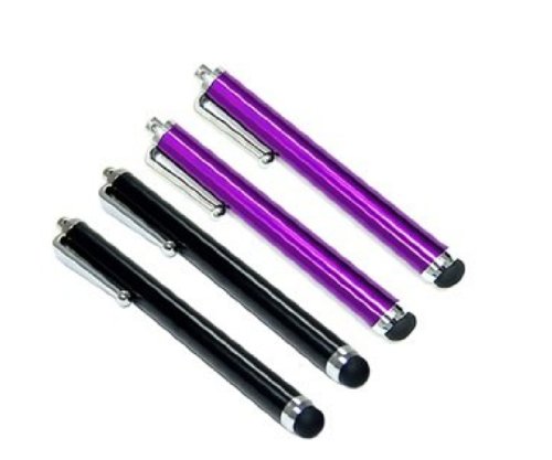 Bluecell 2 Black 2 Purple Stylus Universal Touch Screen Pen for Ipad 2 3 Ipod Iphone 4,4S,Kindle Fire,3g 3gs, Motorola Xoom, Samsung Galaxy Tab 8.9 10.1, Blackberry Playbook HTC Flyer Evo View Tablet Sony Playstation PS VITA