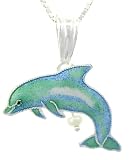 Dolphin w/ Dangling Pearl Pendant w/ Necklace by Zarah