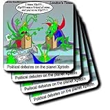 Londons Times Funny Society Cartoons - Alien Political Debates - Coasters