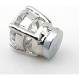 Generic 1pair Clear Crystal Magnet Stud Earrings Magnet Earring Unisex Men's Earring Clear--4 Claw