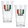 Miami Hurricanes NCAA 2pc Pint Ale Glass Set by Great American Products