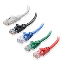 Cable Matters 160021 5-Feet Cat6 Snagless Ethernet Patch Cable, Pack of 5 (Black/ Blue/ White/ Red/ Green)

