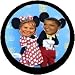 CLINTON & OBAMA as MINNIE & MICKEY MOUSE Cartoon Political 1.25" MAGNET ~ Hillary Barack
