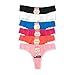 6pk Womens Cotton Spandex Thong Lace Trim Underwear No Ride Stretch Comfort Sexy