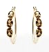 10k Yellow Gold Oval Smoky Topaz Hoop Earrings