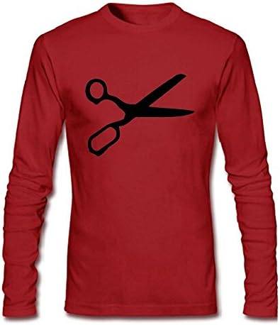 Piccazoo Men's Simple Scissors Long Sleeve T-Shirt XX-Large Red