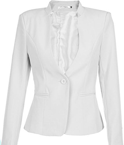 Wantdo Women's Casual Work Office Tailored One Button Boyfriend Blazer