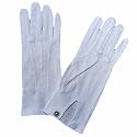 Men's White Stretchy Cotton Gloves W/Snap
