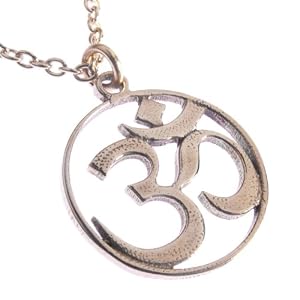 Delicate Om Peace Bronze Pendant Necklace on 18