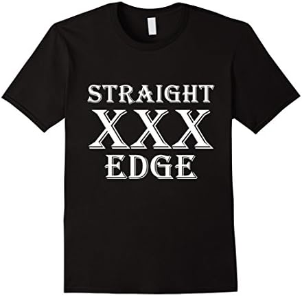 Men's Straight Edge Shirt Drug Free Addiction Recovery T Shirt Large Black