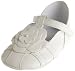 Little Me Baby-Girls Newborn Sandal With Faux Flower, White, 0-6 Months