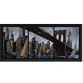 Manhattan Skyline Framed Art - 37x17"