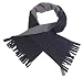 Fleece-Schal mit Fransen blau/grau