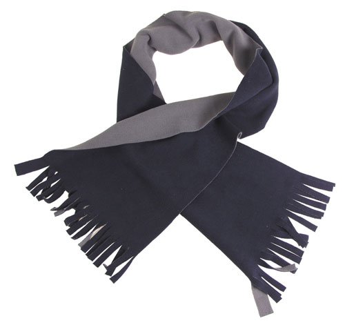 Fleece-Schal mit Fransen blau/grau
